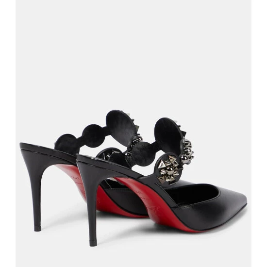 Christian Louboutin Miss Goldora 85 Embellished Mules 2 Christian Louboutin Miss Goldora 85 Embellished Mules - Image 2