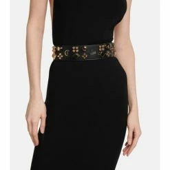 Christian Louboutin Carasky Embellished Leather Belt