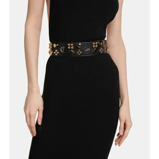 Christian Louboutin Carasky Embellished Leather Belt 1 Christian Louboutin Carasky Embellished Leather Belt