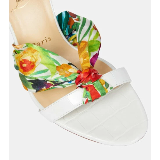 Christian Louboutin Ruban Leather And Silk Sandals 5 Christian Louboutin Ruban Leather And Silk Sandals - Image 5