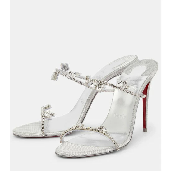 Christian Louboutin Just Queen 100 Embellished Sandals 4 Christian Louboutin Just Queen 100 Embellished Sandals - Image 4