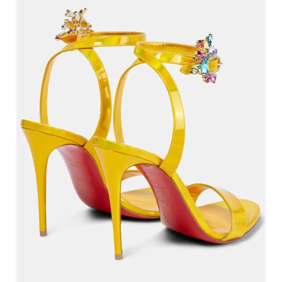 Christian Louboutin Goldie Joli 100 Patent Leather Sandals 2 Christian Louboutin Goldie Joli 100 Patent Leather Sandals - Image 2