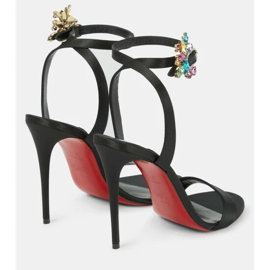 Christian Louboutin Goldie Joli 100 Satin Sandals 2 Christian Louboutin Goldie Joli 100 Satin Sandals - Image 2