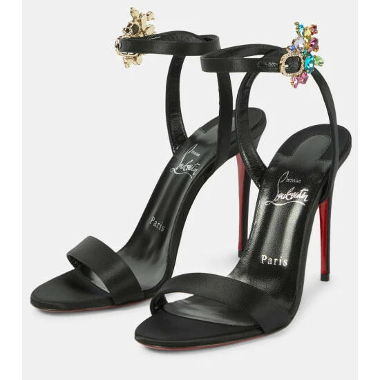 Christian Louboutin Goldie Joli 100 Satin Sandals 4 Christian Louboutin Goldie Joli 100 Satin Sandals - Image 4