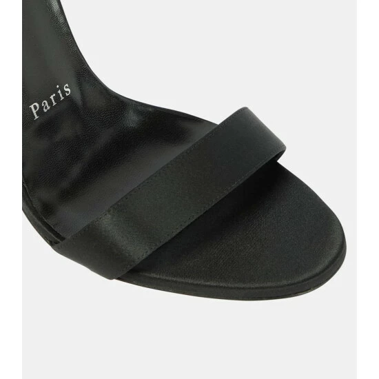 Christian Louboutin Goldie Joli 100 Satin Sandals 5 Christian Louboutin Goldie Joli 100 Satin Sandals - Image 5