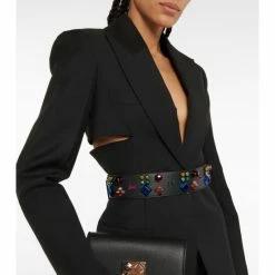 Christian Louboutin Carasky Embellished Leather Belt