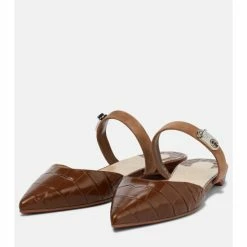 Christian Louboutin Choc Lock Croc-effect Leather Slippers -Christian Louboutin Sales unnamed file 2838