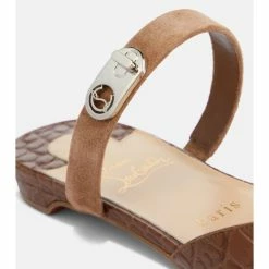 Christian Louboutin Choc Lock Croc-effect Leather Slippers -Christian Louboutin Sales unnamed file 2839