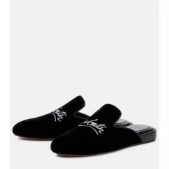 Christian Louboutin Navy Coolito Donna Velvet Slippers -Christian Louboutin Sales unnamed file 2854