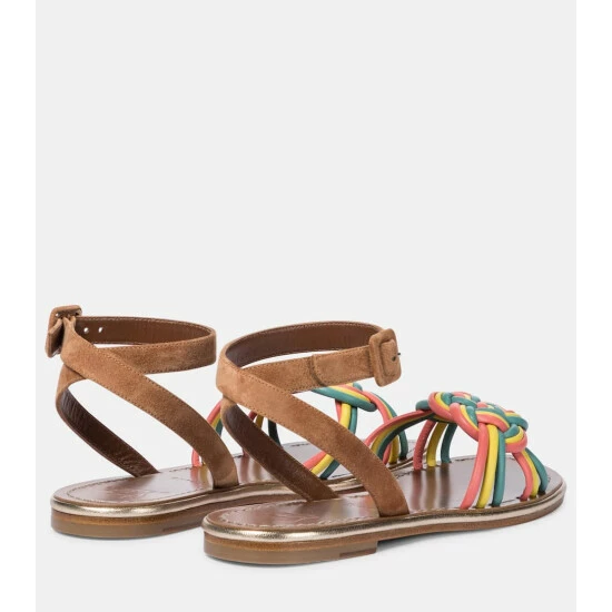 Christian Louboutin Ella Suede And Leather Sandals 2 Christian Louboutin Ella Suede And Leather Sandals - Image 2