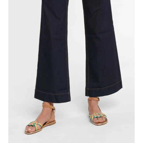 Christian Louboutin Ella Suede And Leather Sandals 3 Christian Louboutin Ella Suede And Leather Sandals - Image 3