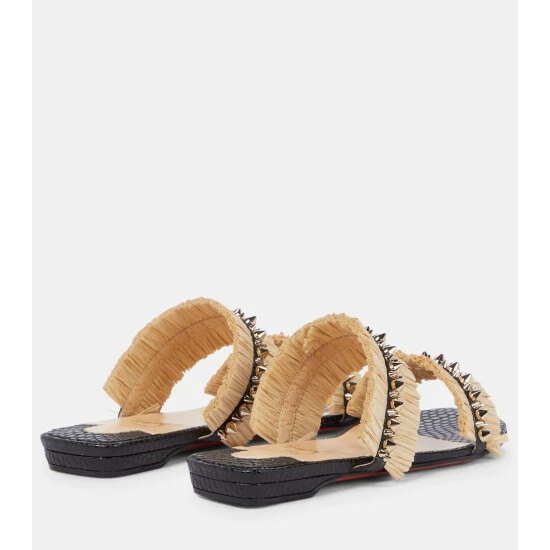 Christian Louboutin Marivodou Embellished Raffia Sandals 2 Christian Louboutin Marivodou Embellished Raffia Sandals - Image 2