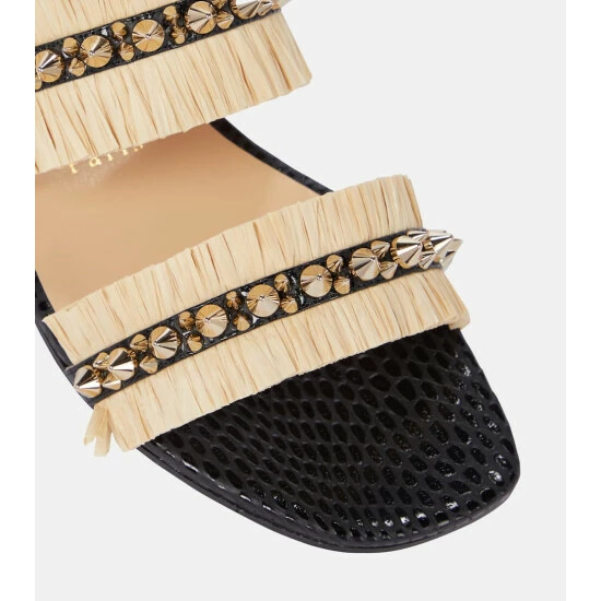 Christian Louboutin Marivodou Embellished Raffia Sandals 5 Christian Louboutin Marivodou Embellished Raffia Sandals - Image 5