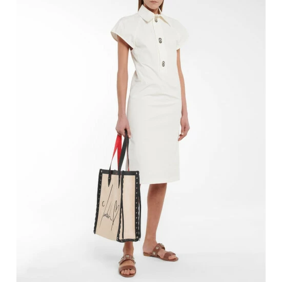 Christian Louboutin Cabalace Small Leather-trimmed Tote 4 Christian Louboutin Cabalace Small Leather-trimmed Tote - Image 4