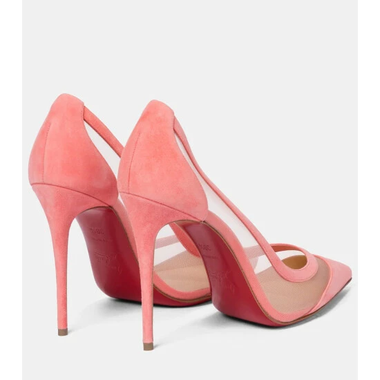 Christian Louboutin Galativi 100 Suede-trimmed Mesh Pumps 2 Christian Louboutin Galativi 100 Suede-trimmed Mesh Pumps - Image 2