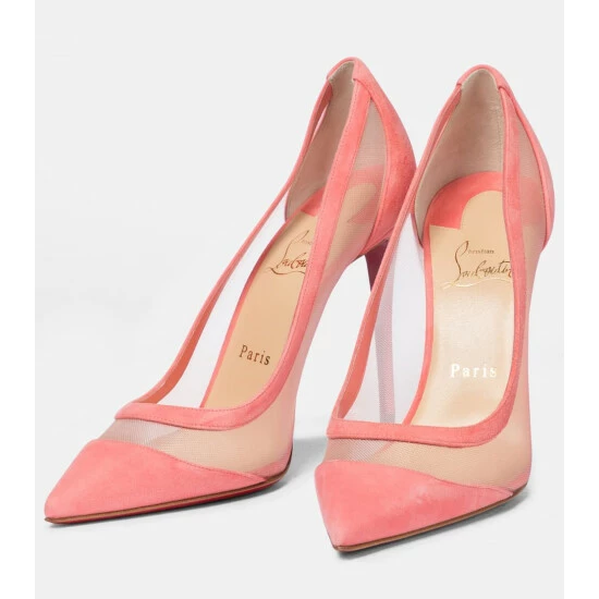 Christian Louboutin Galativi 100 Suede-trimmed Mesh Pumps 4 Christian Louboutin Galativi 100 Suede-trimmed Mesh Pumps - Image 4