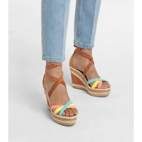 Christian Louboutin Lagoadonna 120 Suede Espadrille Wedges 3 Christian Louboutin Lagoadonna 120 Suede Espadrille Wedges - Image 3