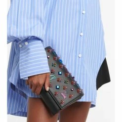 Christian Louboutin Paloma Embellished Leather Clutch