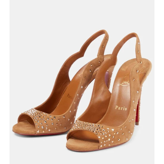 Christian Louboutin Nudes Degrachick Suede Sandals 4 Christian Louboutin Nudes Degrachick Suede Sandals - Image 4