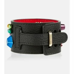 Christian Louboutin Carasky Embellished Leather Bracelet