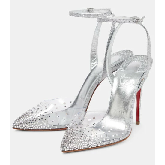 Christian Louboutin Spikaqueen Embellished PVC Pumps 4 Christian Louboutin Spikaqueen Embellished PVC Pumps - Image 4