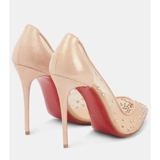 Christian Louboutin Follies Strass Embellished Mesh Pumps 2 Christian Louboutin Follies Strass Embellished Mesh Pumps - Image 2