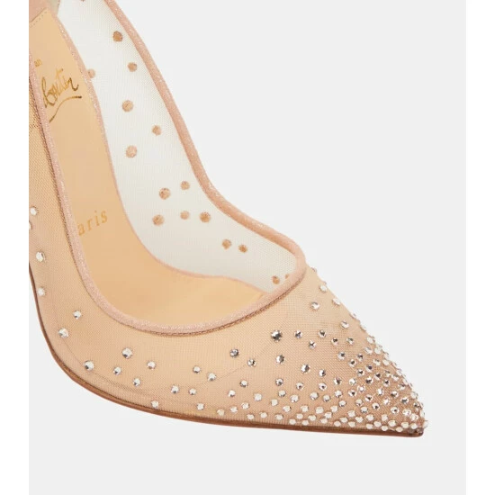 Christian Louboutin Follies Strass Embellished Mesh Pumps 5 Christian Louboutin Follies Strass Embellished Mesh Pumps - Image 5