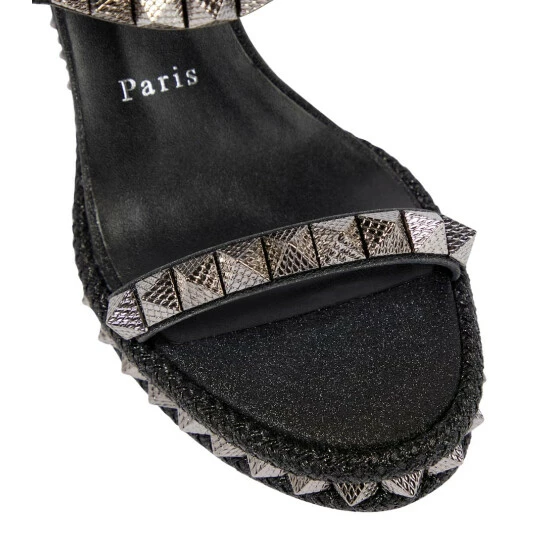 Christian Louboutin Pyraclou Embellished Leather Espadrilles 5 Christian Louboutin Pyraclou Embellished Leather Espadrilles - Image 5