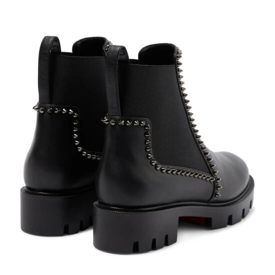 Christian Louboutin Out Lina Embellished Leather Ankle Boots 2 Christian Louboutin Out Lina Embellished Leather Ankle Boots - Image 2