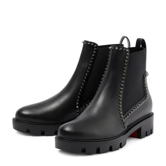 Christian Louboutin Out Lina Embellished Leather Ankle Boots 4 Christian Louboutin Out Lina Embellished Leather Ankle Boots - Image 4