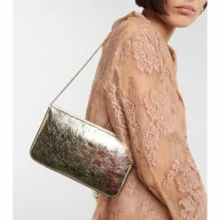 Christian Louboutin Loubila Metallic Leather Clutch