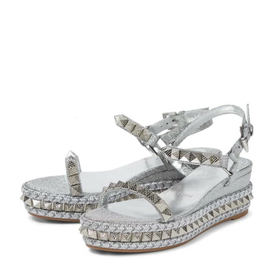Christian Louboutin Pyraclou Wedge Espadrille Sandals 4 Christian Louboutin Pyraclou Wedge Espadrille Sandals - Image 4