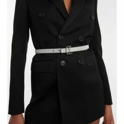 Christian Louboutin Glitter Logo Leather Belt