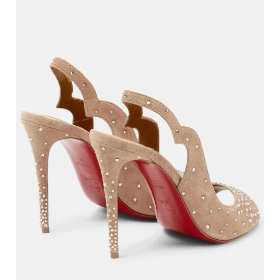 Christian Louboutin Nudes Degrachick Suede Sandals 2 Christian Louboutin Nudes Degrachick Suede Sandals - Image 2