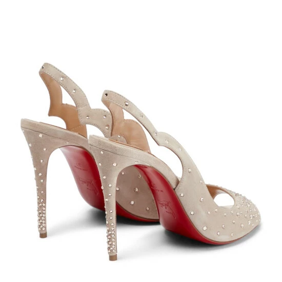 Christian Louboutin Nudes Degrachick Suede Sandals 2 Christian Louboutin Nudes Degrachick Suede Sandals - Image 2