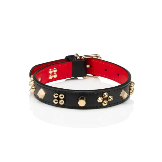 Christian Louboutin Loubicollar S Embellished Leather Dog Collar 1 Christian Louboutin Loubicollar S Embellished Leather Dog Collar