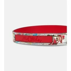 Christian Louboutin Loubicollar M Printed Leather Dog Collar