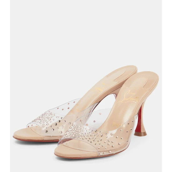 Christian Louboutin Nudes Degramule Embellished Mules 4 Christian Louboutin Nudes Degramule Embellished Mules - Image 4