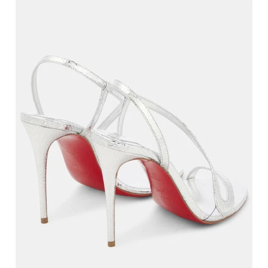 Christian Louboutin Rosalie Metallic Leather Sandals 2 Christian Louboutin Rosalie Metallic Leather Sandals - Image 2