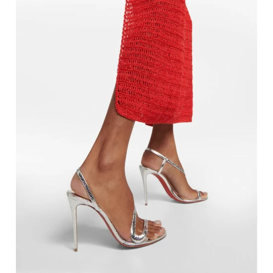 Christian Louboutin Rosalie Metallic Leather Sandals 3 Christian Louboutin Rosalie Metallic Leather Sandals - Image 3