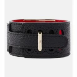 Christian Louboutin Carasky Embellished Leather Bracelet